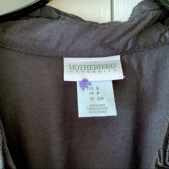Motherhood Maternity Black Ruffled Shirt Top Slvls - Picture 3 of 11